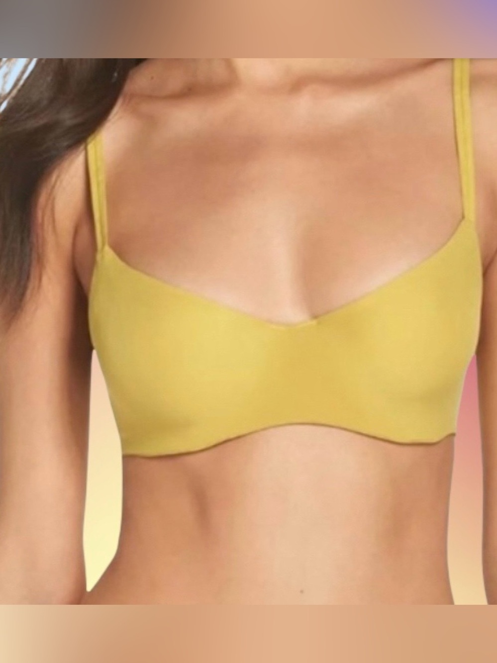 Free People Intimately Zoey Underwire Bra Size 32B Yellow Marsh NWT